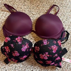 PINK Victorias Secret wear everywhere push up bras 34C